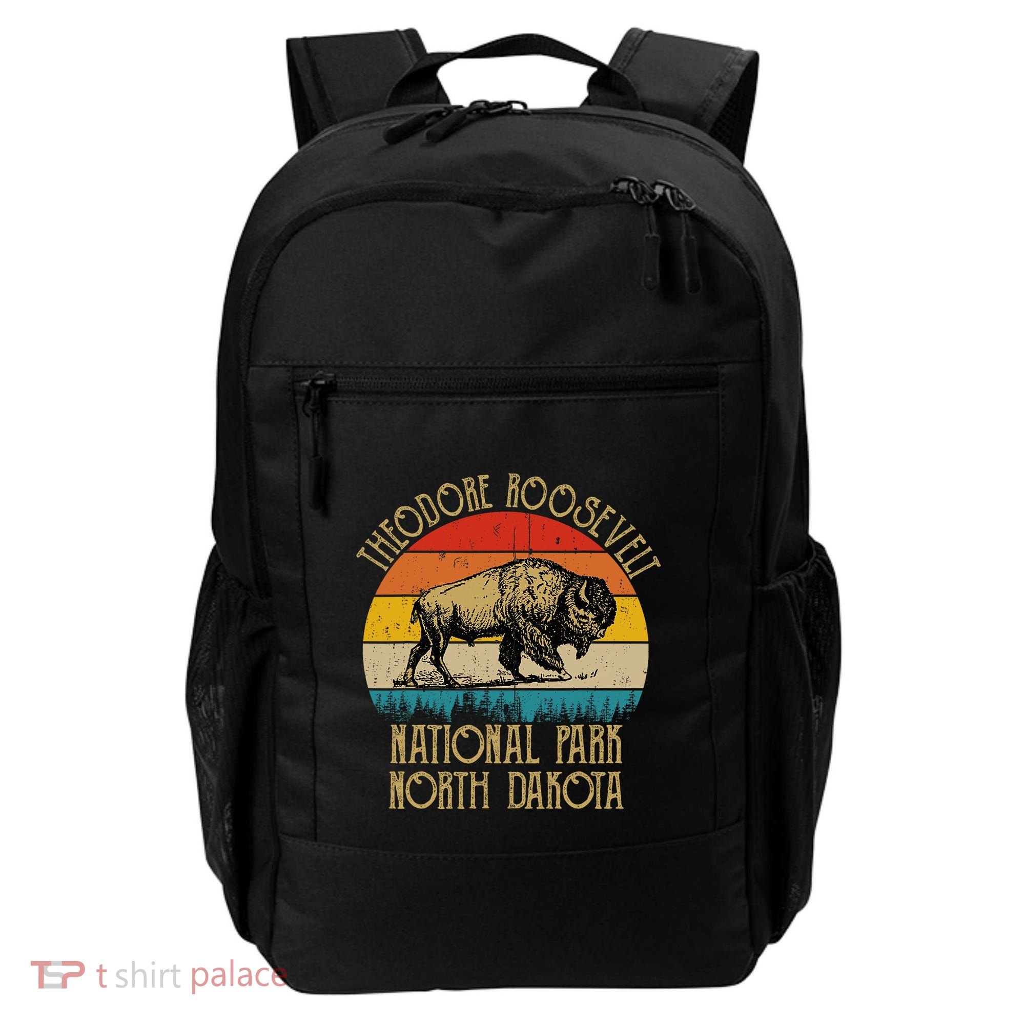 Theodore Roosevelt National Park North Dakota Buffalo Retro Backpack