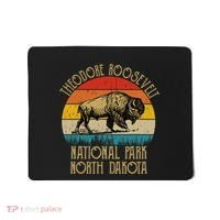 Theodore Roosevelt National Park North Dakota Buffalo Retro Mousepad thumb 0