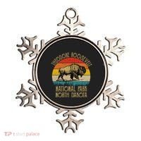 Theodore Roosevelt National Park North Dakota Buffalo Retro Ornament thumb 0