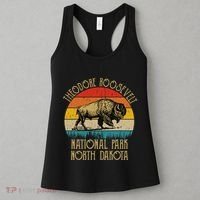Theodore Roosevelt National Park North Dakota Buffalo Retro Women's Tank Top thumb 3