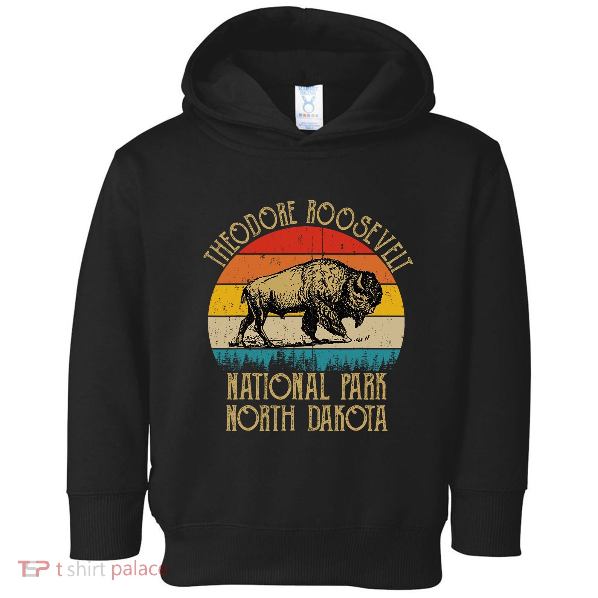 Theodore Roosevelt National Park North Dakota Buffalo Retro Toddler Hoodie