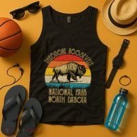 Theodore Roosevelt National Park North Dakota Buffalo Retro Tank Top thumb 4