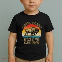 Theodore Roosevelt National Park North Dakota Buffalo Retro Toddler T-Shirt thumb 2