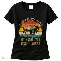 Theodore Roosevelt National Park North Dakota Buffalo Retro Women's T-Shirt thumb 0