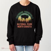 Theodore Roosevelt National Park North Dakota Buffalo Retro Women's Sweatshirt thumb 0