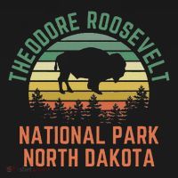 Theodore Roosevelt National Park North Dakota Buffalo Retro Doggie Tank thumb 4