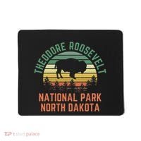 Theodore Roosevelt National Park North Dakota Buffalo Retro Mousepad thumb 0
