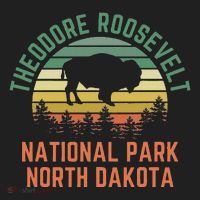Theodore Roosevelt National Park North Dakota Buffalo Retro Hat thumb 2