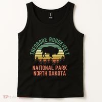 Theodore Roosevelt National Park North Dakota Buffalo Retro Tank Top thumb 2