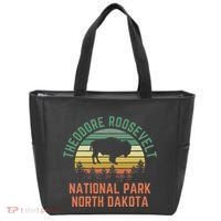 Theodore Roosevelt National Park North Dakota Buffalo Retro Tote Bag thumb 0