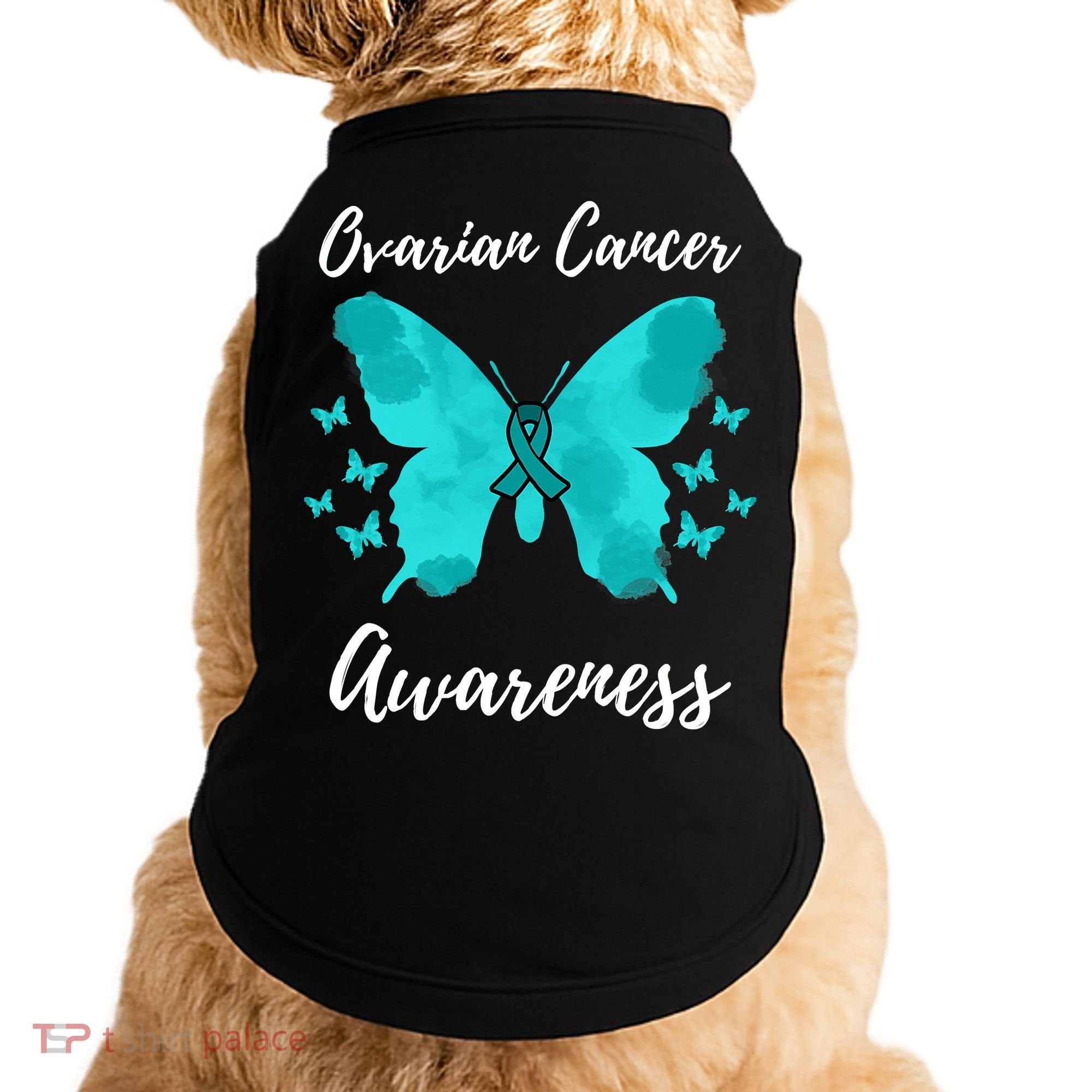Teal Ribbon Ovarian Cancer Awareness Doggie Tank