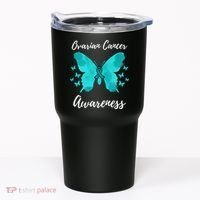 Teal Ribbon Ovarian Cancer Awareness Tumbler thumb 0