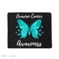 Teal Ribbon Ovarian Cancer Awareness Mousepad thumb 0