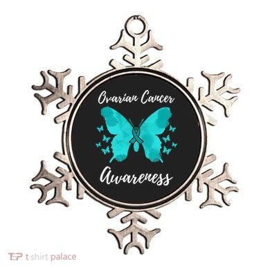 Teal Ribbon Ovarian Cancer Awareness Ornament