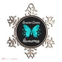 Teal Ribbon Ovarian Cancer Awareness Ornament thumb 0