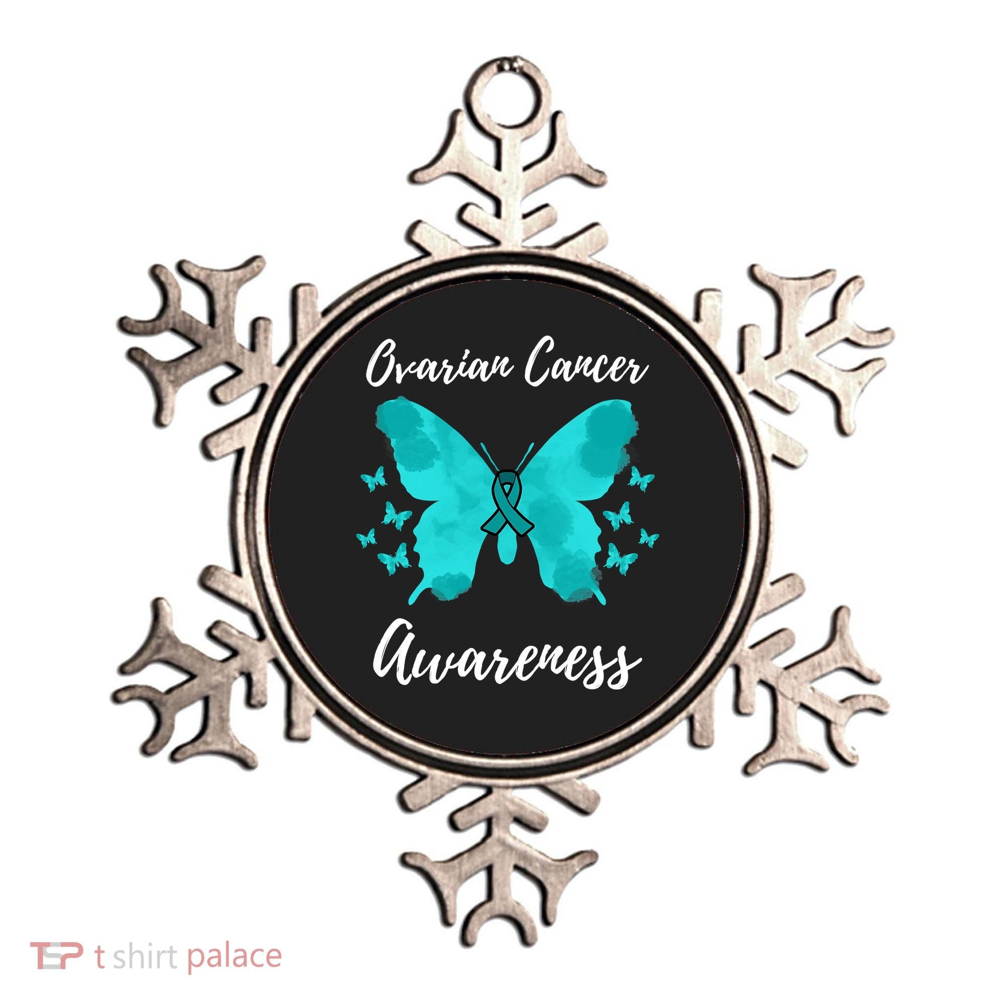 Teal Ribbon Ovarian Cancer Awareness Ornament