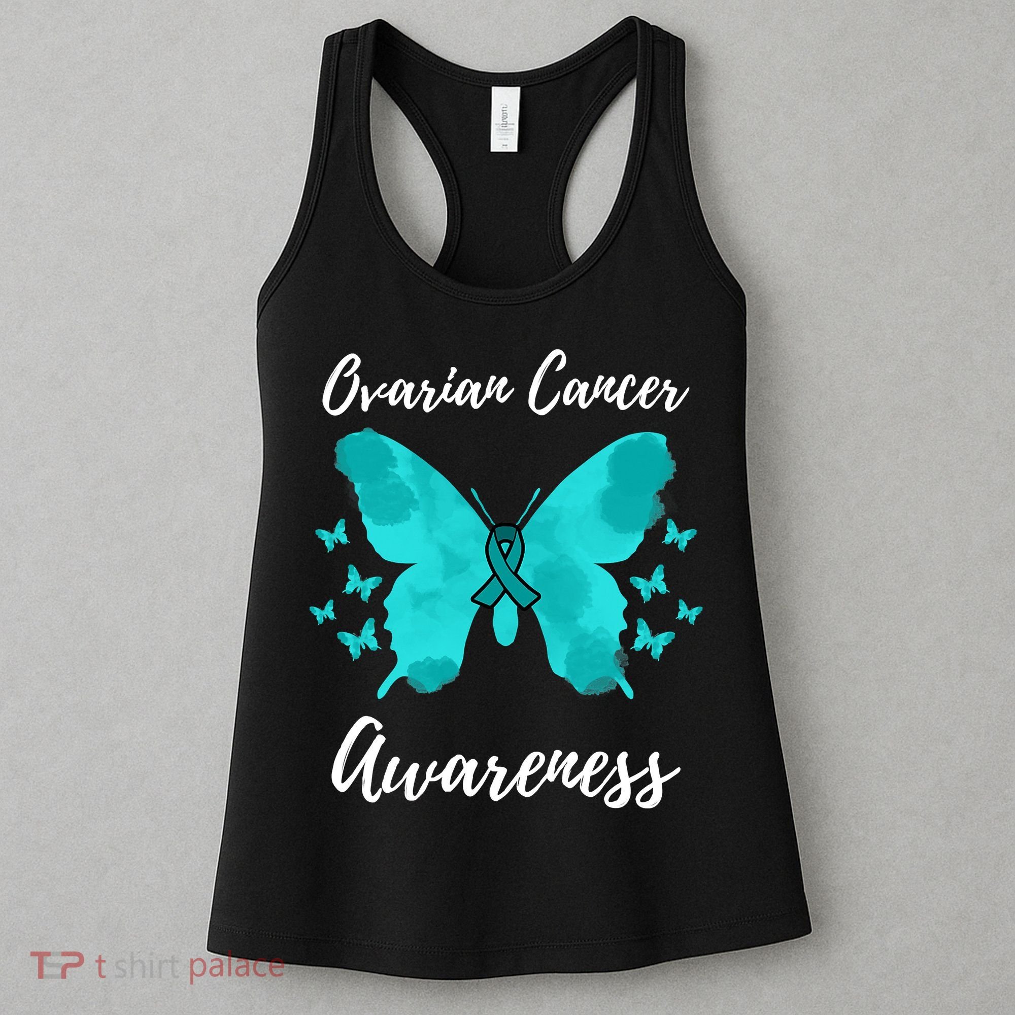 Teal Ribbon Ovarian Cancer Awareness Women's Tank Top
