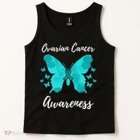 Teal Ribbon Ovarian Cancer Awareness Tank Top thumb 2