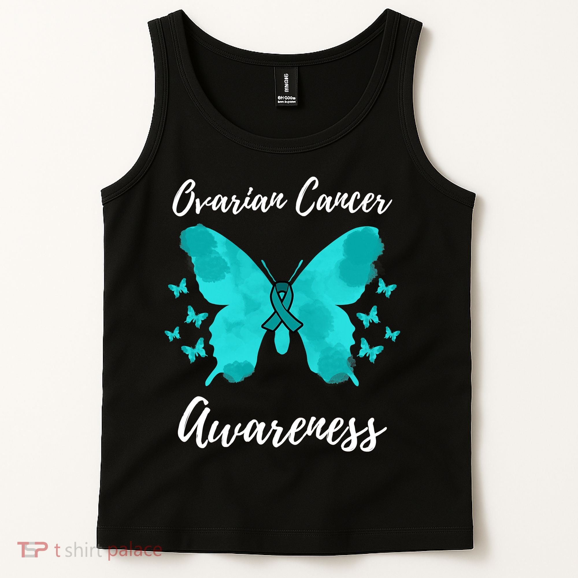 Teal Ribbon Ovarian Cancer Awareness Tank Top