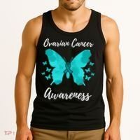 Teal Ribbon Ovarian Cancer Awareness Tank Top thumb 3