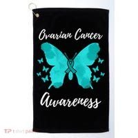 Teal Ribbon Ovarian Cancer Awareness Golf Towel thumb 0