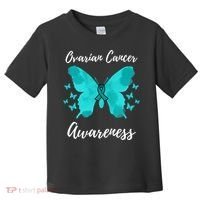 Teal Ribbon Ovarian Cancer Awareness Toddler T-Shirt thumb 0