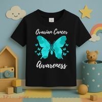 Teal Ribbon Ovarian Cancer Awareness Toddler T-Shirt thumb 3