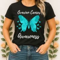 Teal Ribbon Ovarian Cancer Awareness Women's T-Shirt thumb 2