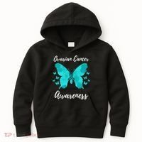 Teal Ribbon Ovarian Cancer Awareness Kids Hoodie thumb 0