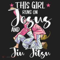 This  Runs On Jesus And Jiu Jitsu Gift Women's Sweatshirt thumb 2
