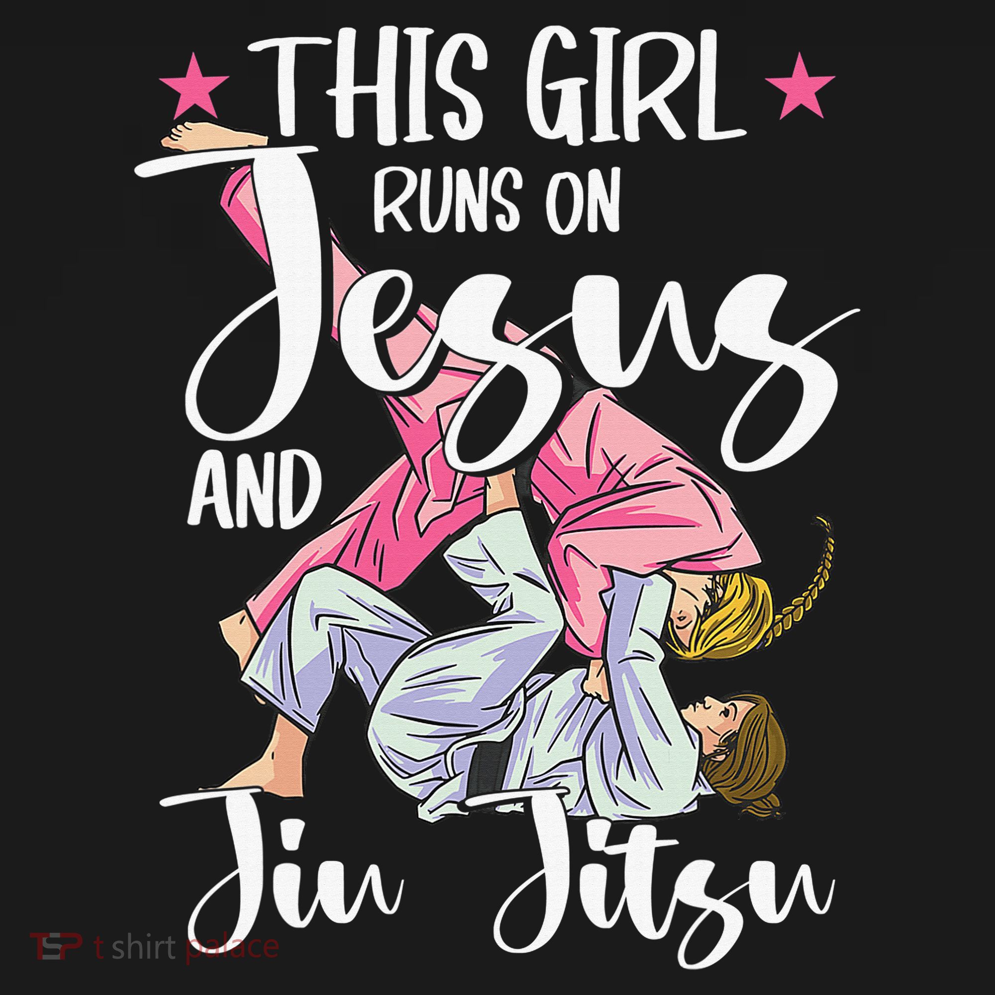 This  Runs On Jesus And Jiu Jitsu Gift USA-Made Doggie Bandana