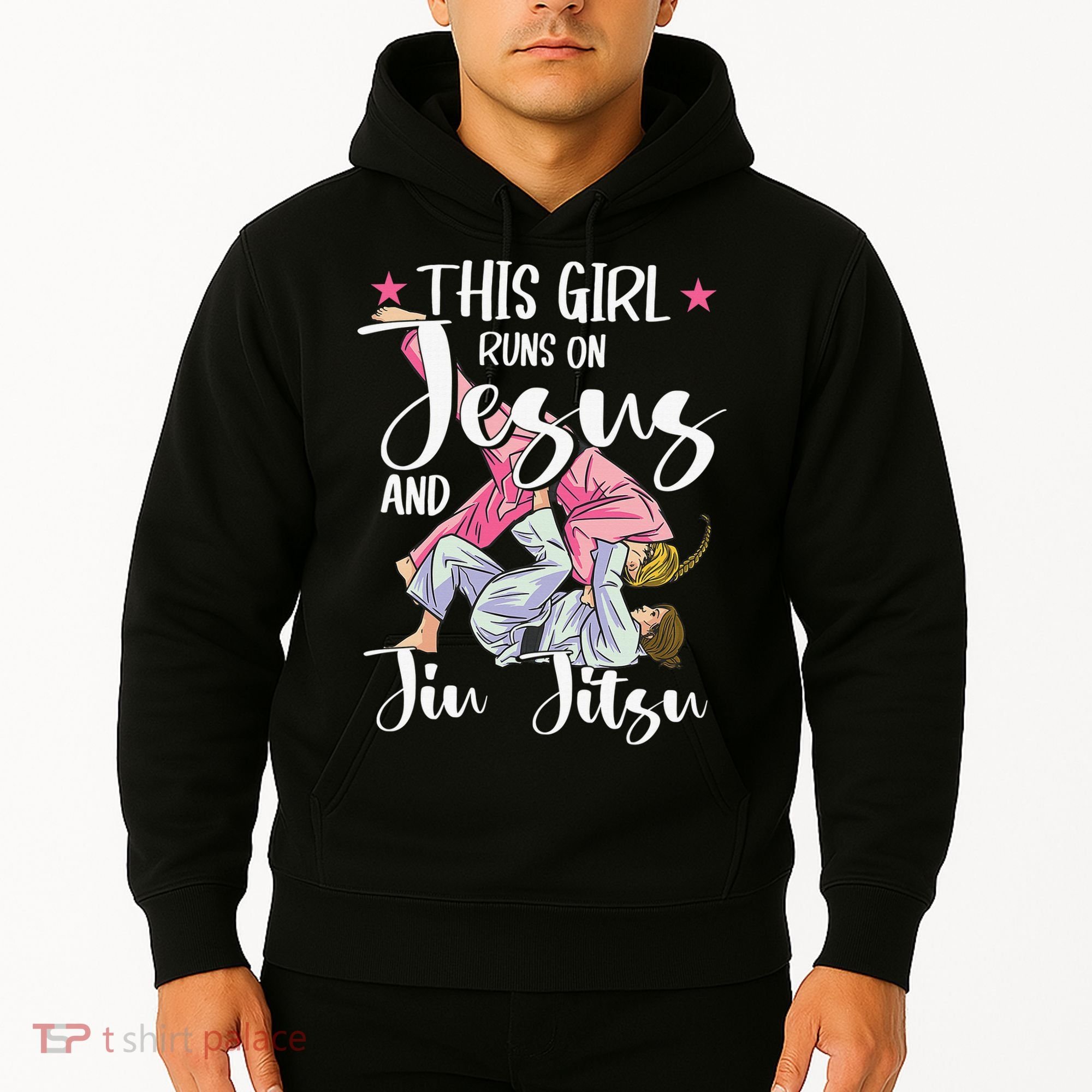 This  Runs On Jesus And Jiu Jitsu Gift Hoodie