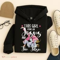 This  Runs On Jesus And Jiu Jitsu Gift Hoodie thumb 4