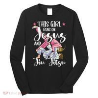 This  Runs On Jesus And Jiu Jitsu Gift Long Sleeve Shirt thumb 0