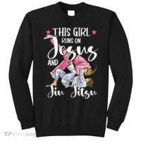 This  Runs On Jesus And Jiu Jitsu Gift Sweatshirt thumb 0