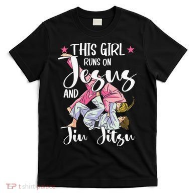 This  Runs On Jesus And Jiu Jitsu Gift T-Shirt