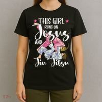 This  Runs On Jesus And Jiu Jitsu Gift T-Shirt thumb 4