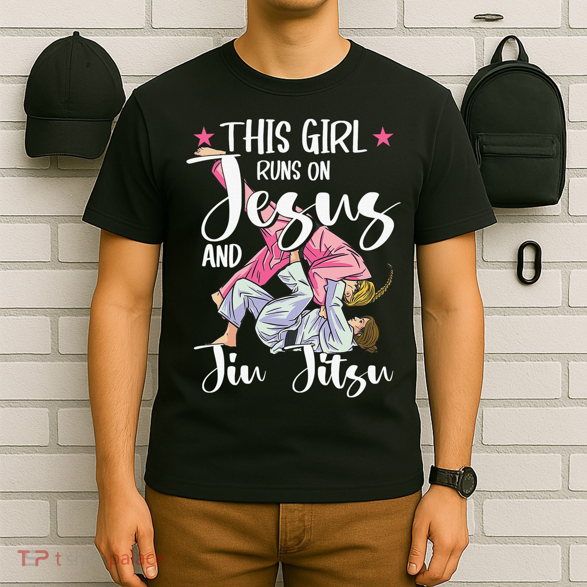 This  Runs On Jesus And Jiu Jitsu Gift T-Shirt