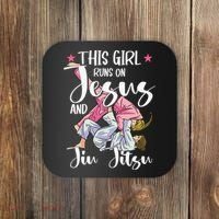 This  Runs On Jesus And Jiu Jitsu Gift Coaster thumb 0