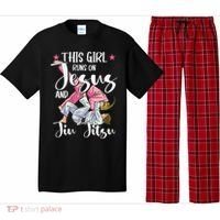 This  Runs On Jesus And Jiu Jitsu Gift Pajama Set thumb 0