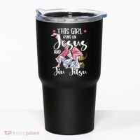 This  Runs On Jesus And Jiu Jitsu Gift Tumbler thumb 0
