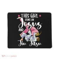 This  Runs On Jesus And Jiu Jitsu Gift Mousepad thumb 0