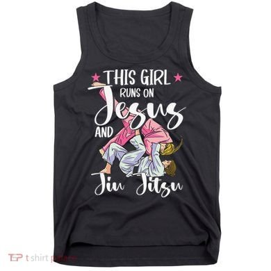 This  Runs On Jesus And Jiu Jitsu Gift Tank Top