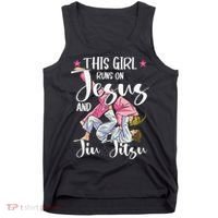 This  Runs On Jesus And Jiu Jitsu Gift Tank Top thumb 0