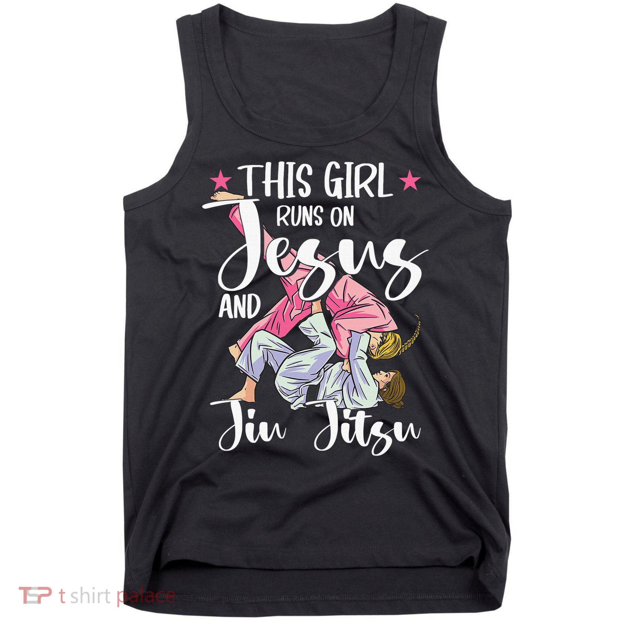 This  Runs On Jesus And Jiu Jitsu Gift Tank Top