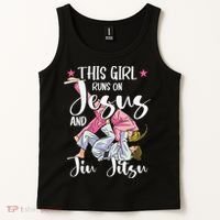 This  Runs On Jesus And Jiu Jitsu Gift Tank Top thumb 2