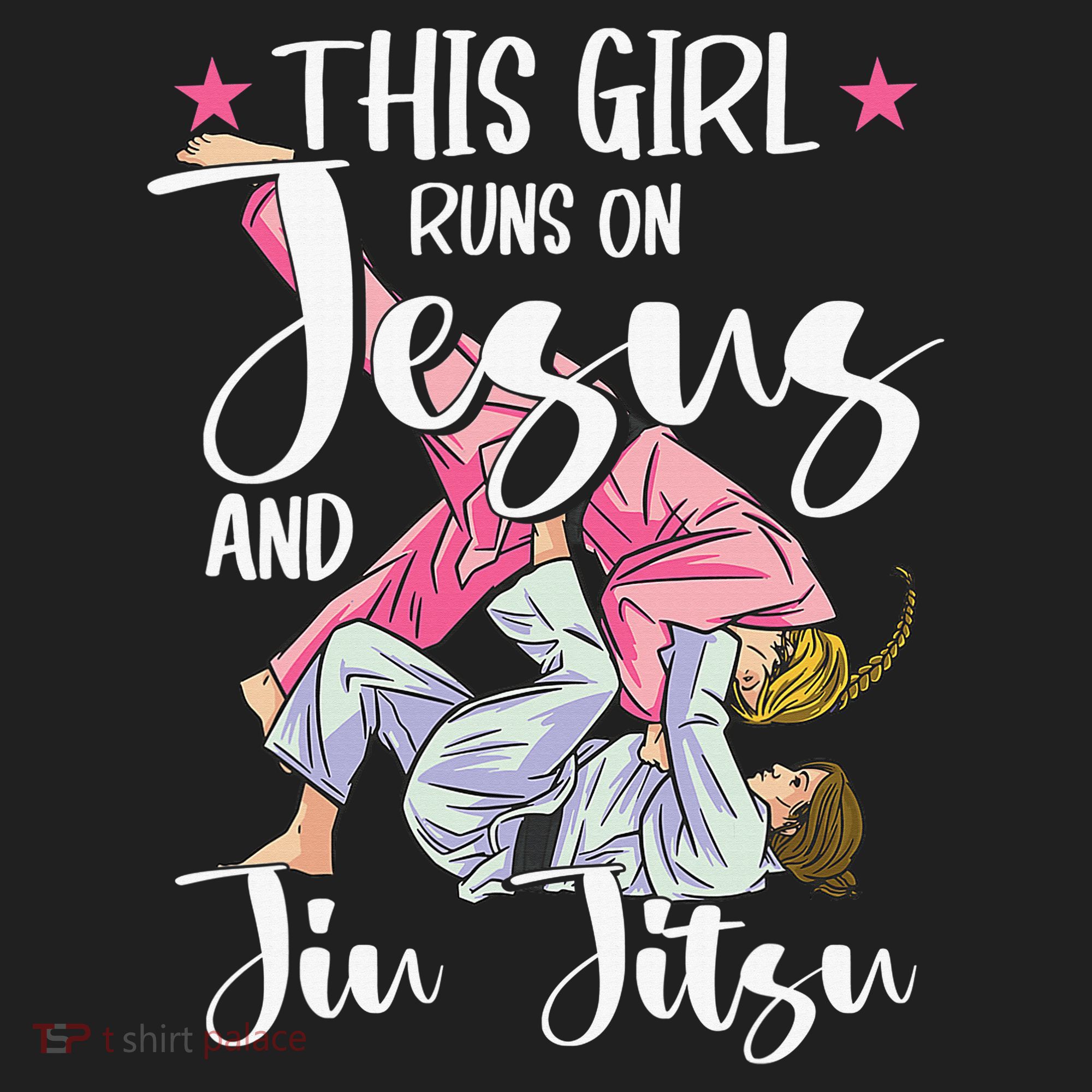 This  Runs On Jesus And Jiu Jitsu Gift Golf Towel