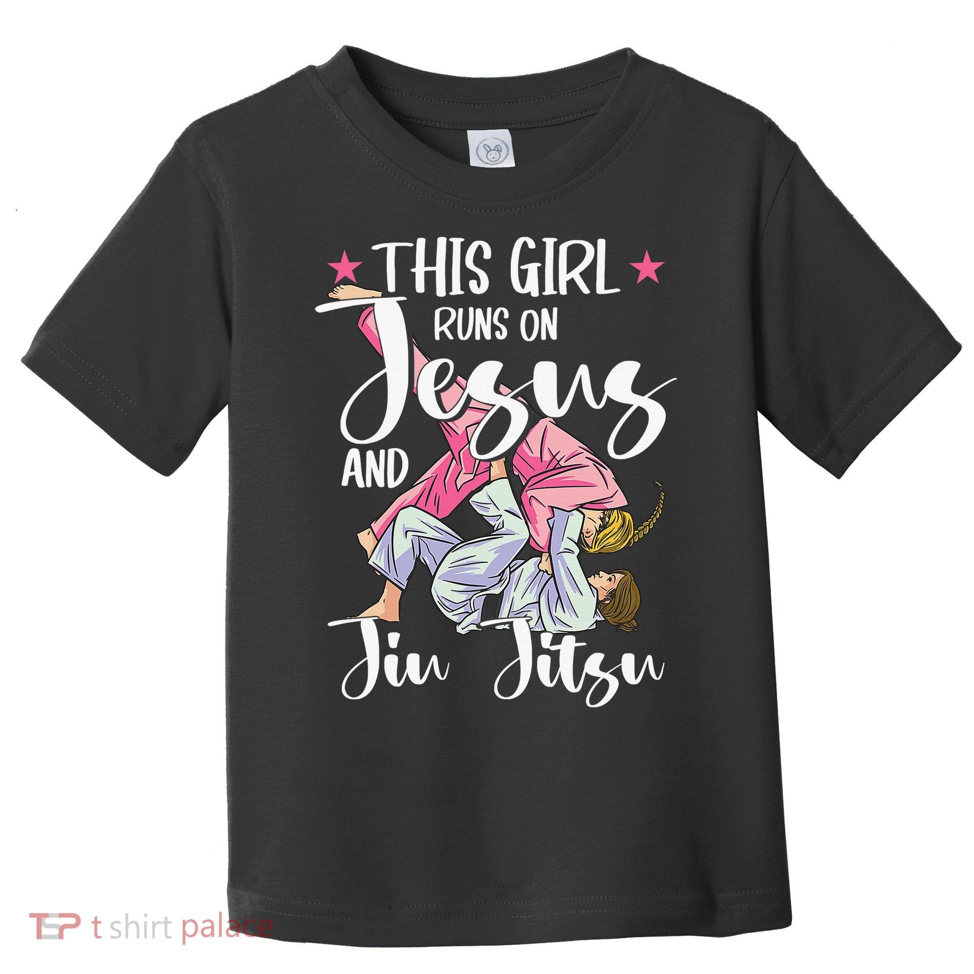 This  Runs On Jesus And Jiu Jitsu Gift Toddler T-Shirt