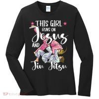 This  Runs On Jesus And Jiu Jitsu Gift Women's Long Sleeve Shirt thumb 0