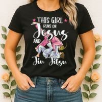 This  Runs On Jesus And Jiu Jitsu Gift Women's T-Shirt thumb 2